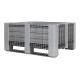 Ventilated pallet box in polypropylene 1200x1000x580 mm - 2 Skids