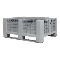 Openwork pallet box in polypropylene 1200x1000x500 mm - 2 nestable skids